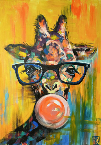 Cheerful Giraffe von Maria Kireev, Malerei kaufen auf Singulart