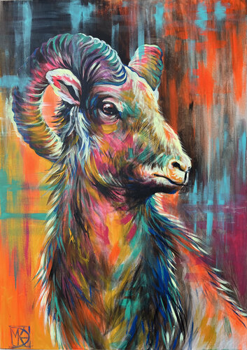 Horned stubborn van Maria Kireev, Schilderij te koop op Singulart