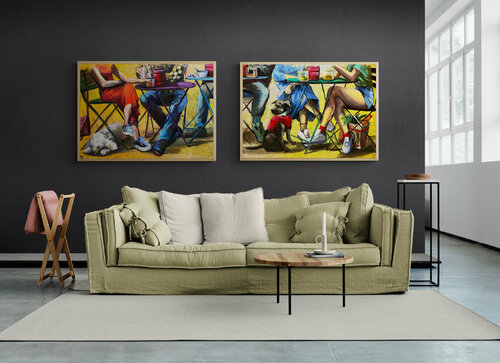 Legs of Tel Aviv (Diptych) by Maria Kireev, Painting for Sale on Singulart