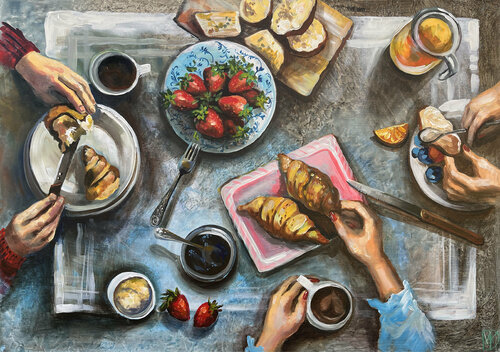 Coffee break van Maria Kireev, Schilderij te koop op Singulart