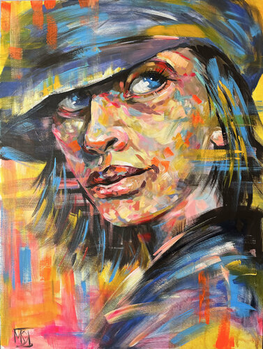 Blue hat von Maria Kireev, Malerei kaufen auf Singulart