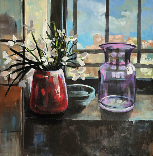 Still life by the Jerusalem window von Maria Kireev, Malerei kaufen auf Singulart