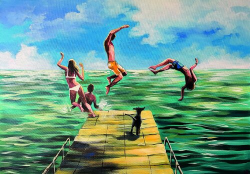 Summer funny  days von Maria Kireev, Malerei kaufen auf Singulart