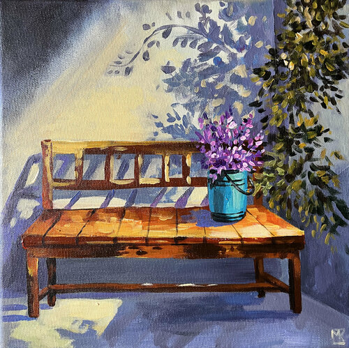 Cute little bench von Maria Kireev, Malerei kaufen auf Singulart
