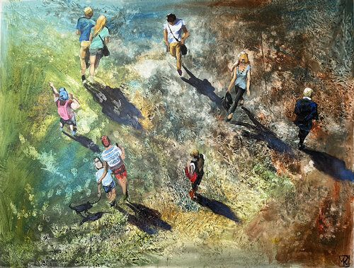 Walking on green by Maria Kireev, 회화 for Sale on Singulart