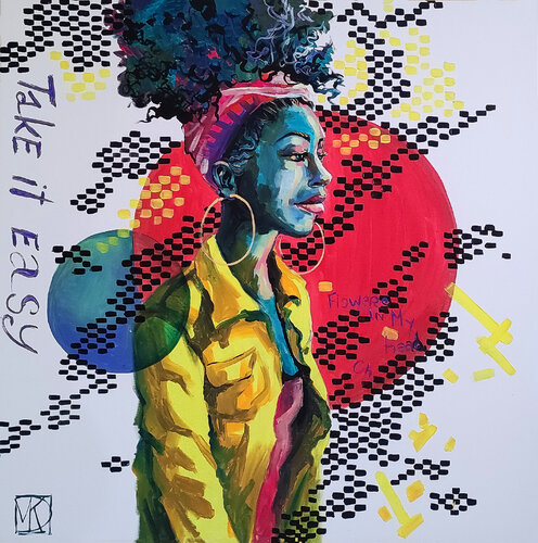 Yellow jacket by Maria Kireev, 회화 for Sale on Singulart