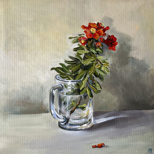 POMEGRANATE FLOWER von Maria Kireev, Malerei kaufen auf Singulart