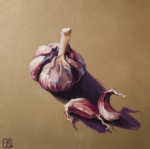Garlic on gold von Maria Kireev, Malerei kaufen auf Singulart