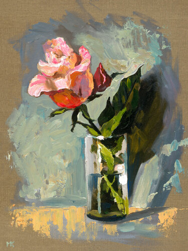 Pink Rose di Maria Kireev, Pittura in vendita su Singulart