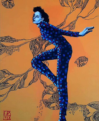 Dancer on yellow par Maria Kireev, Peinture en vente sur Singulart