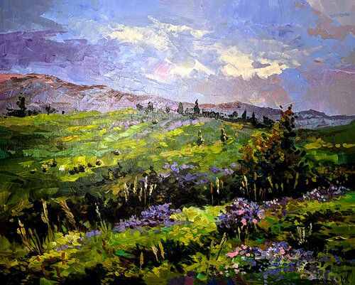 Green fields of Galilee van Maria Kireev, Schilderij te koop op Singulart
