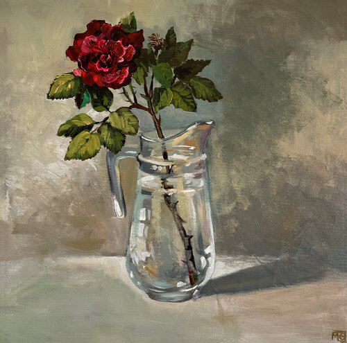 Small still life with Rose von Maria Kireev, Malerei kaufen auf Singulart