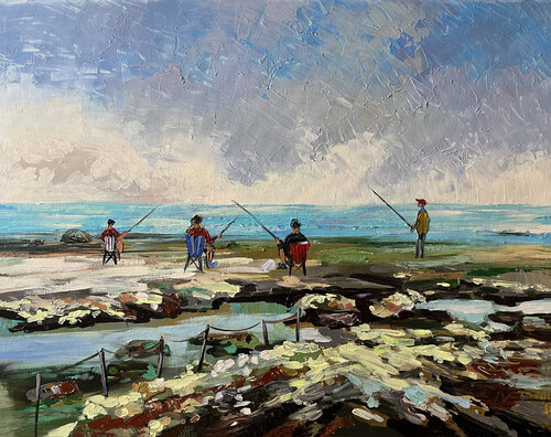 Fishermen by Maria Kireev, 회화 for Sale on Singulart