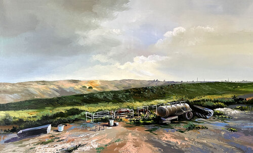 Tsviki Farm in the vicinity of Sderot par Maria Kireev, Peinture en vente sur Singulart