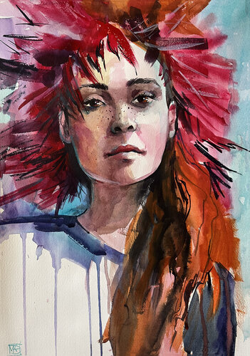 Red Hair by Maria Kireev, Work on Paper for Sale on Singulart
