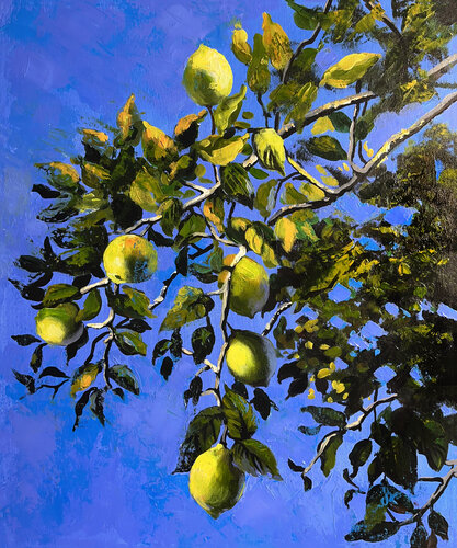 Lemons in the sky von Maria Kireev, Malerei kaufen auf Singulart
