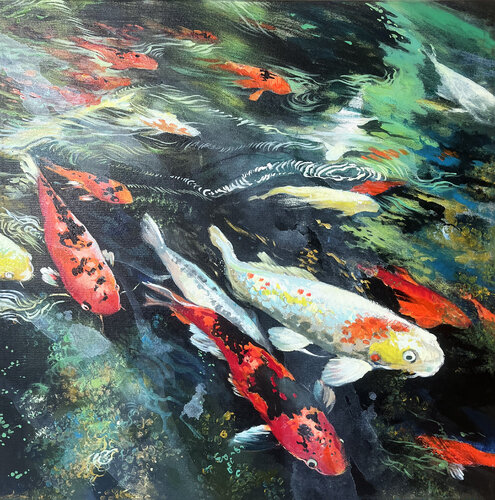 Golden Harmony Beneath van Maria Kireev, Schilderij te koop op Singulart