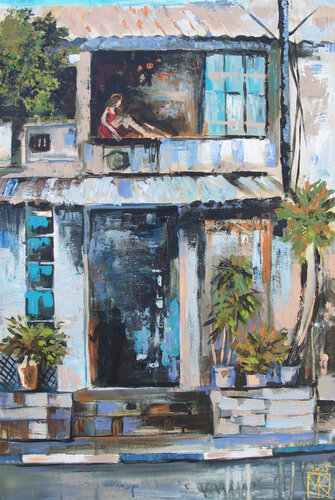 Balcony Stillness von Maria Kireev, Malerei kaufen auf Singulart