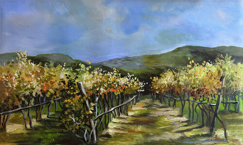 Autumn Vineyards of Ghianti von Maria Kireev, Malerei kaufen auf Singulart