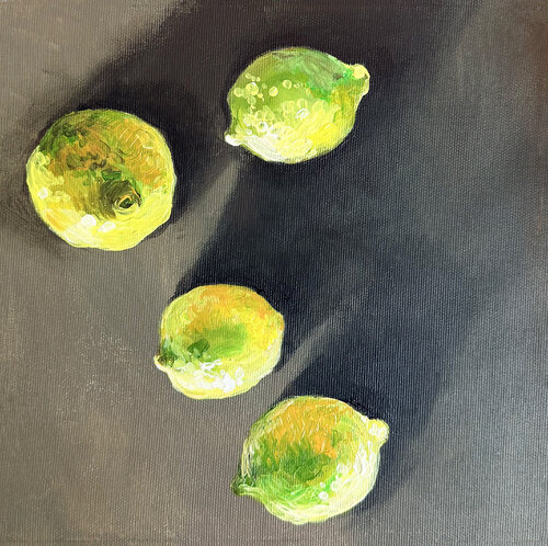 Lemons on Grey von Maria Kireev, Malerei kaufen auf Singulart