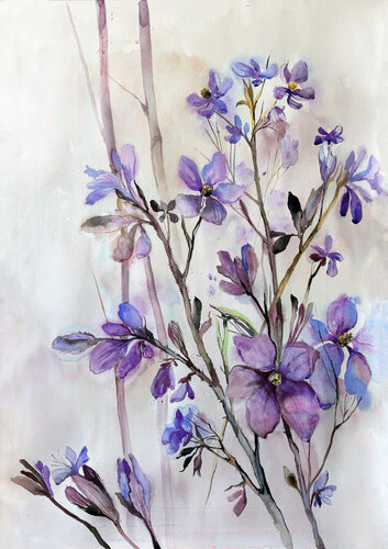 Lavender Flow by Maria Kireev, Painting for Sale on Singulart