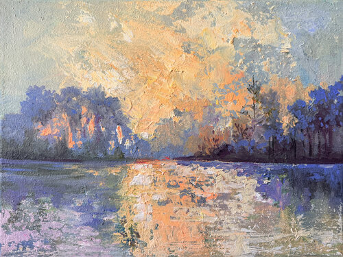 Light over Kinneret di Maria Kireev, Pittura in vendita su Singulart