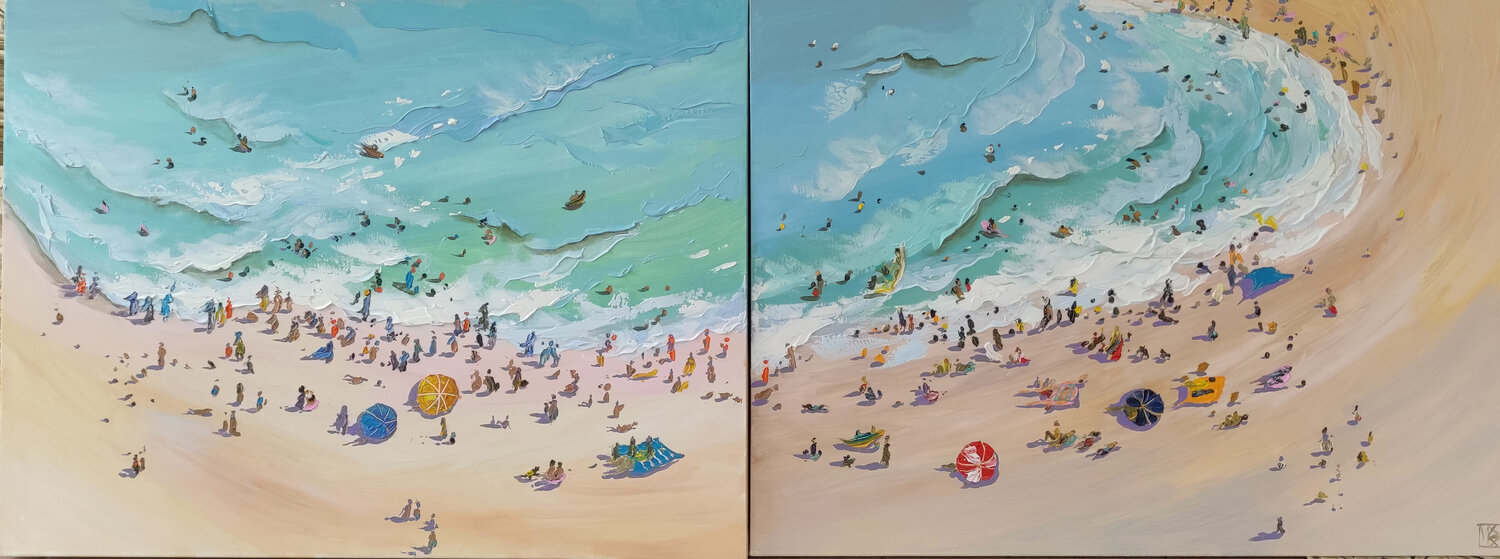 Sunny beach - diptych Maria Kireev