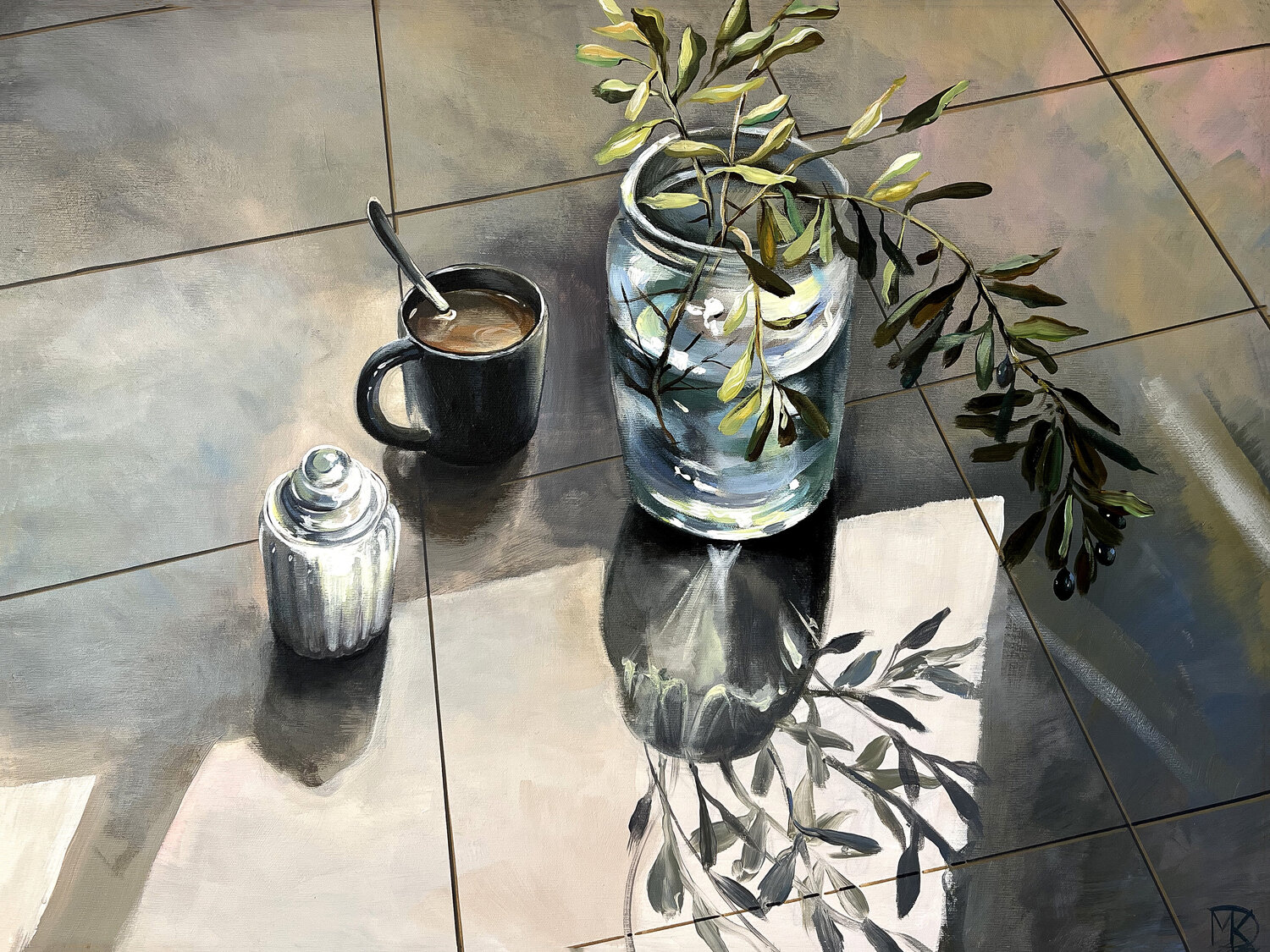 Still life an olive branch. Maria Kireev