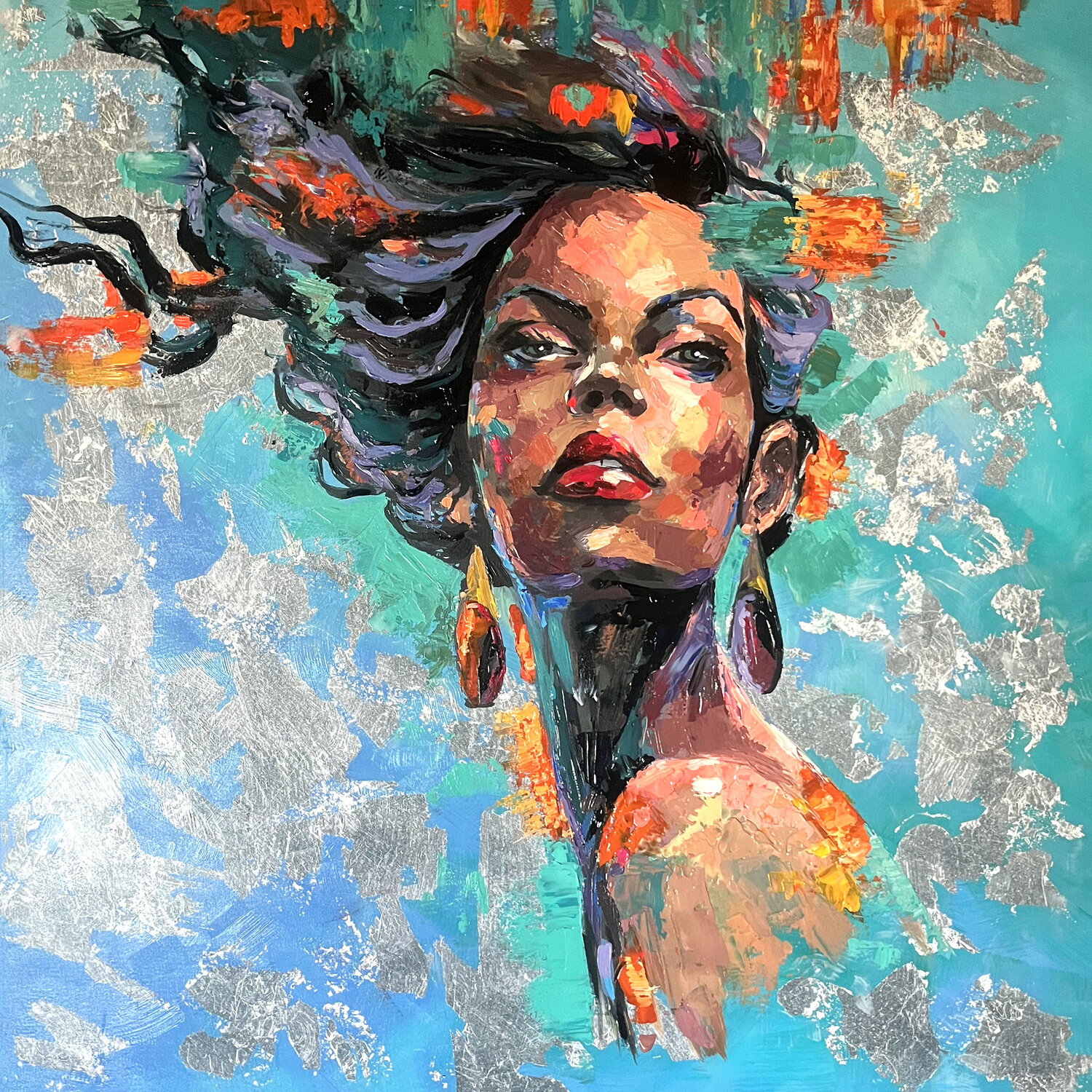 I am woman.Mixed media large giclee print. Maria Kireev Originalgemälde zu verkaufen
