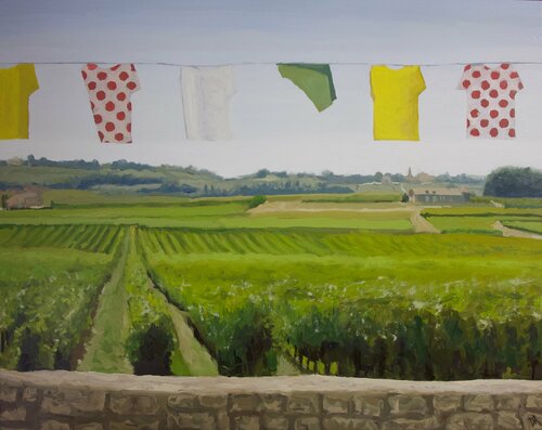 Sur La route du Tour van Daniel Murgatroyd, Schilderij te koop op Singulart