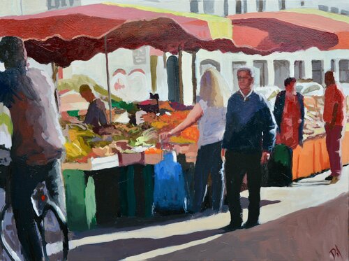 Instantané du Marché, Capucins, Bordeaux van Daniel Murgatroyd, Schilderij te koop op Singulart