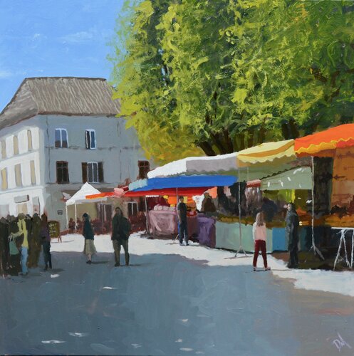 Jour de Marché, Riberac van Daniel Murgatroyd, Schilderij te koop op Singulart