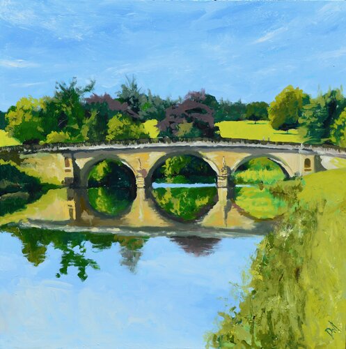 Paine's Bridge, Chatsworth House van Daniel Murgatroyd, Schilderij te koop op Singulart