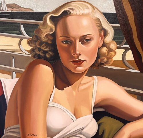 Terrasse à Cannes van Irina Biatturi, Schilderij te koop op Singulart