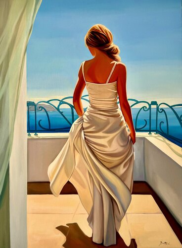 Terrace ensoleillé (XL) van Irina Biatturi, Schilderij te koop op Singulart