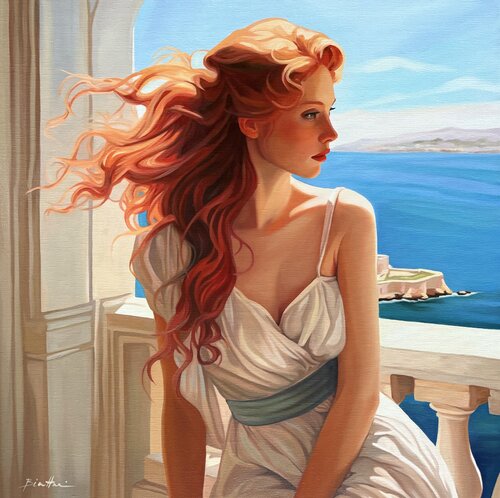 Terrasse à Cap Ferrat by Irina Biatturi, Painting for Sale on Singulart