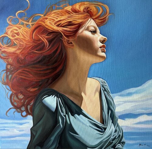 Portée par le Zephir van Irina Biatturi, Schilderij te koop op Singulart