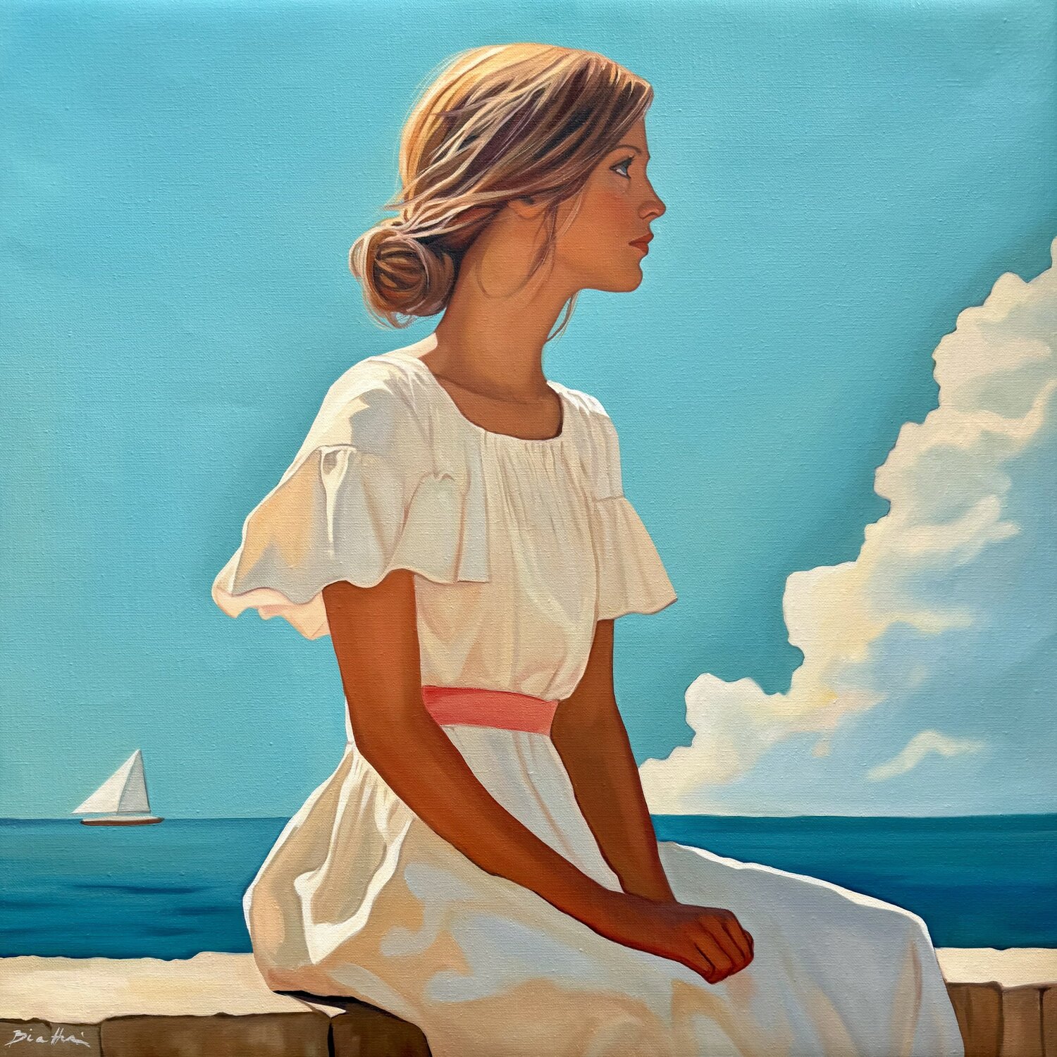 Sur les remparts d’Antibes Irina Biatturi Originalgemälde zu verkaufen