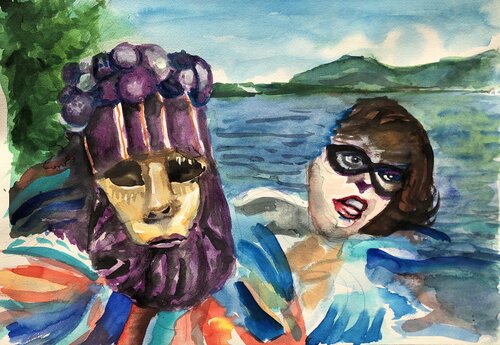 Masken par Heribert Heere, Œuvre sur papier en vente sur Singulart