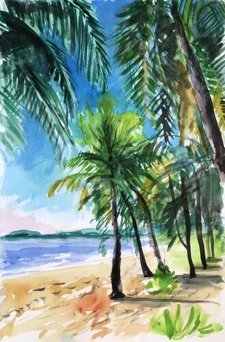 Strand in Costa Rica 01 by Heribert Heere, Work on Paper for Sale on Singulart