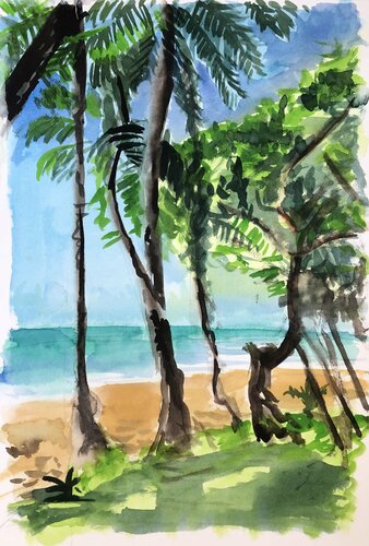 Strand in Costa Rica 02 by Heribert Heere, Work on Paper for Sale on Singulart