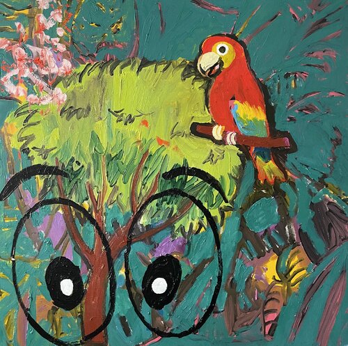 Papagei van Heribert Heere, Schilderij te koop op Singulart