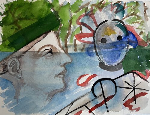 Begegnung 02 di Heribert Heere, Pittura in vendita su Singulart
