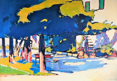 Hof bei Principina Toskana Italien par Richard Friedt, Peinture en vente sur Singulart