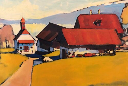 Kapelle St.German Buonas am Zugersee - Schweiz by Richard Friedt, Painting for Sale on Singulart