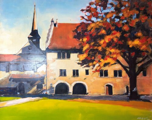 Ritterhaus in Bubikon Zürich von Richard Friedt, Malerei kaufen auf Singulart