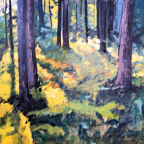 Sonnenspiel im Laub Zürich Schweiz par Richard Friedt, Peinture en vente sur Singulart
