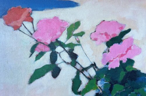 Abstrakt_Stil_Leben_007 Rosenstrauss 90x60cm par Richard Friedt, Peinture en vente sur Singulart