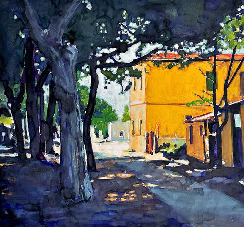 Aquarelle 010 - Abmessungen inklusive Papier Passepartout van Richard Friedt, Schilderij te koop op Singulart