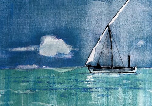 Aquarelle 012 - Abmessungen inklusive Papier Passepartout von Richard Friedt, Malerei kaufen auf Singulart